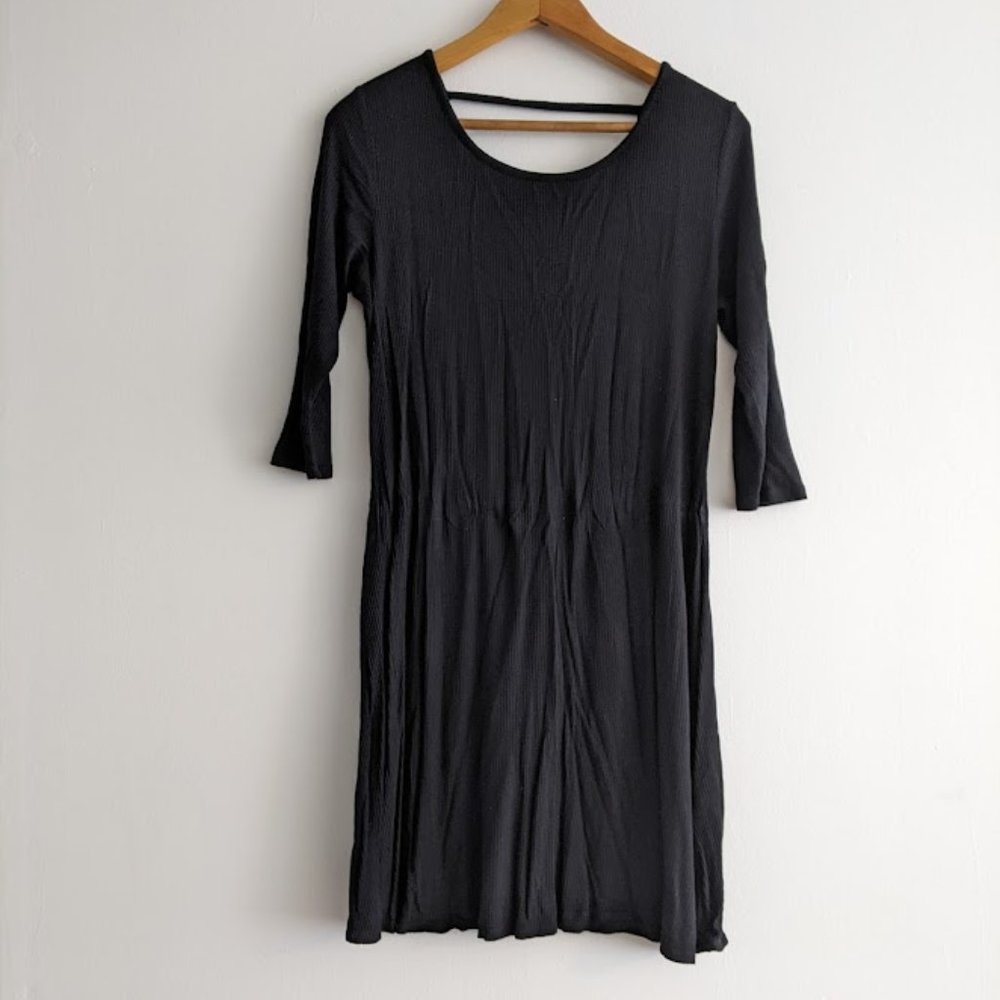 Forever 21+ Black Shift Ribbed Jersey Dress 1X